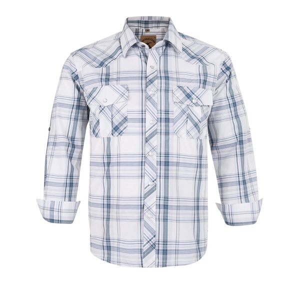 Coevals Club Other - Coevals Club Men's Western Cowboy Long Sleeve Pearl Snap Casual Plaid Work Shirt